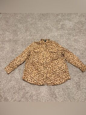 Ralph Lauren Leopard Print Utility Shirt Jacket - Tan & Black